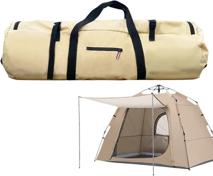 Extra Large Duffle, Waterproof Travel Bag, Zippered Tent Holder, Foldable Gear Bag, Heavy-Duty Storage, Sturdy Carry Handles For Travel, Camping, And Outdoor Packing, Khaki, Please refer to