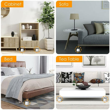 iToQ 2X Rialzi per Letto Regolabili Rialzi per Mobili per Impieghi Gravosi Divano Tavolo Divano Sollevatore a Pavimento - Bianca