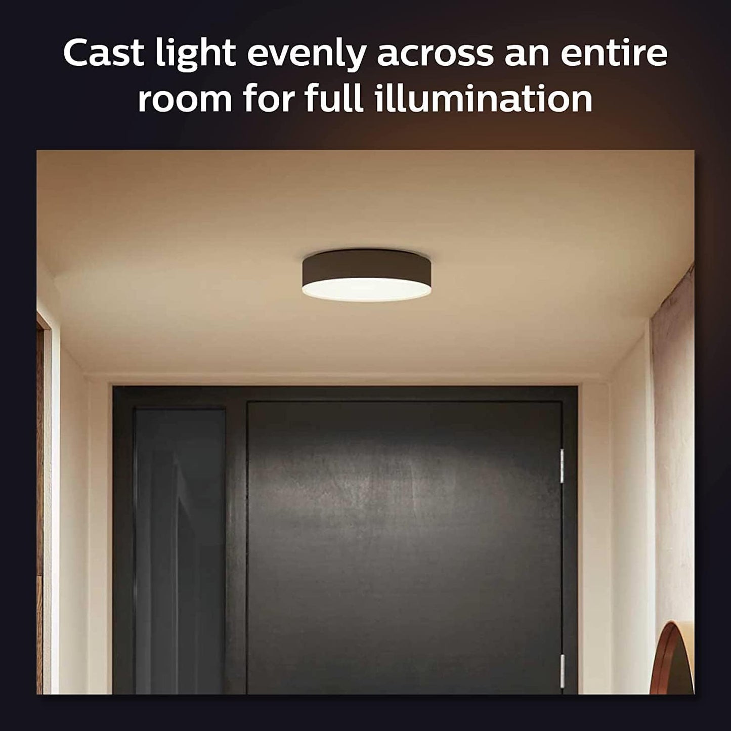 Philips Hue White Ambiance Enrave, Plafoniera Smart, Media, con Bluetooth, 19.2 W, Telecomando Dimmer Switch Inlcuso, Nero