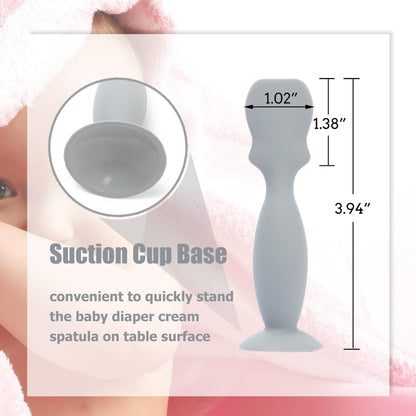 Baby Diaper Cream Spatula, 3 Pack Baby Diaper Brush Baby Cream Applicator, Silicone Diaper Cream Spatulas Brush for Newborn Baby