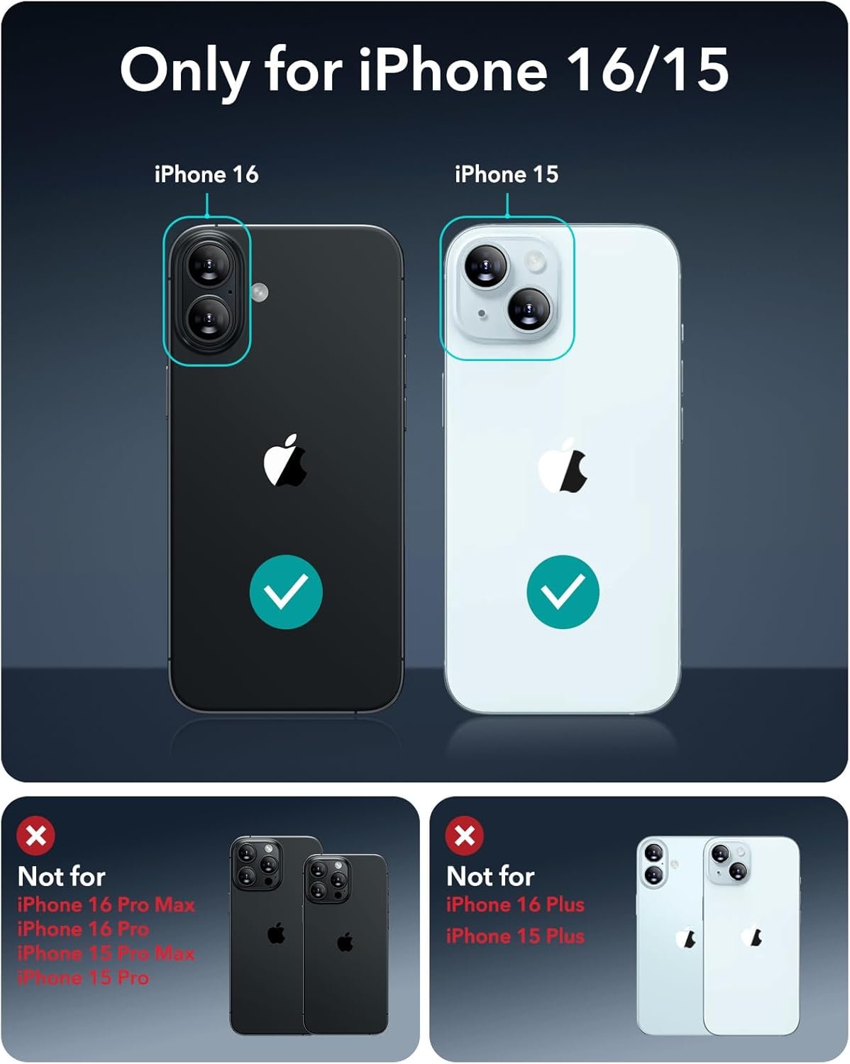 ESR 3 Pack for iPhone 16 / iPhone 15 Screen Protector, Tempered Glass Film with Easy Installation Tool, 9H Hardness, Military-Grade Shatterproof, Full Coverage, HD Clear, Scratch Resistant