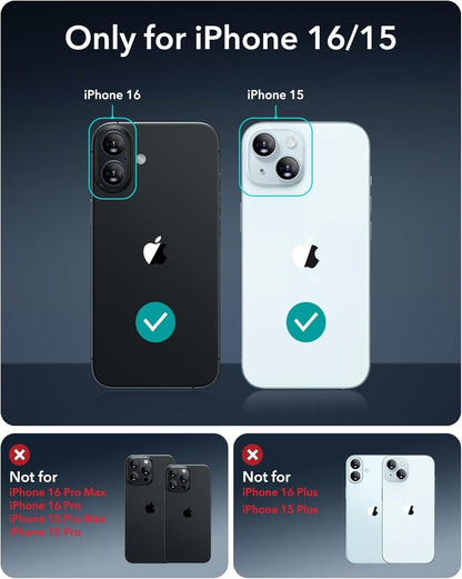 ESR 3 Pack for iPhone 16 / iPhone 15 Screen Protector, Tempered Glass Film with Easy Installation Tool, 9H Hardness, Military-Grade Shatterproof, Full Coverage, HD Clear, Scratch Resistant