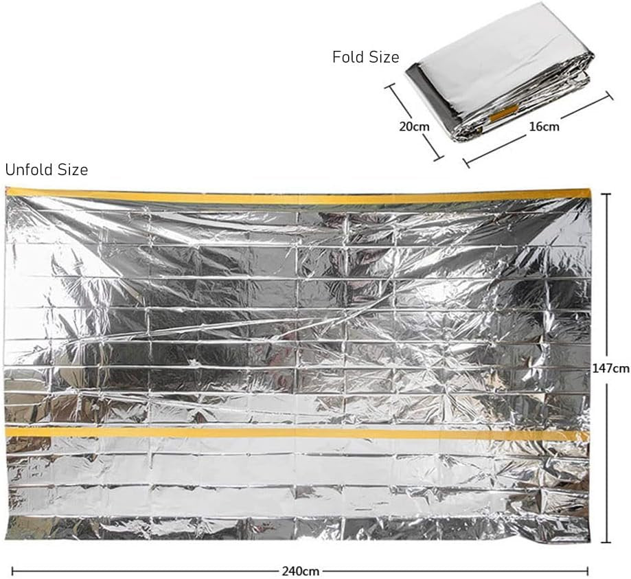 2 Packs Emergency Tent Survival Emergency Shelter Waterproof Thermal Blanket Tent for Camping, Hiking, Outdoor Adventure Activities