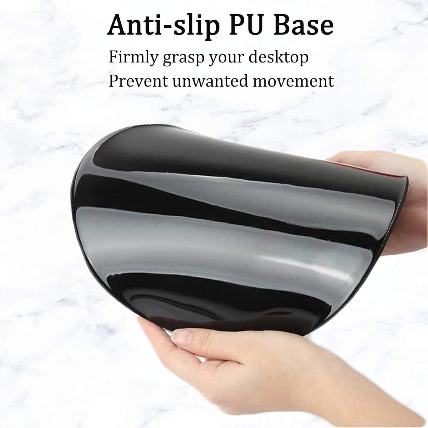 Mouse Pad with Support, Pain Relief Ergonomic Mouse Pad, Comfortable Durable Computer Mouse Pad Wrist Rest with Non-Slip PU Base for Home Office Working Studying (Modern Abstract Leaves)
