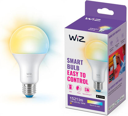 WiZ Smart WiFi Bulb, Warm to Cold White Light Dimmable E27 100W SpaceSense Technology Voice Control (Alexa, Apple HomeKit, Google Home)