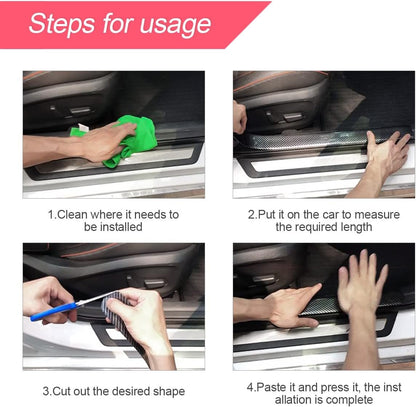 Car Door Entry Guard, Anti-Collision Adhensive Protector Tape, Scratch Cover for Car Door Sill, Rear Bumper, Handles, Fit for Most Cars, Vehicles, SUVs, Auto Exterior Accessories (2 x 394 inches)