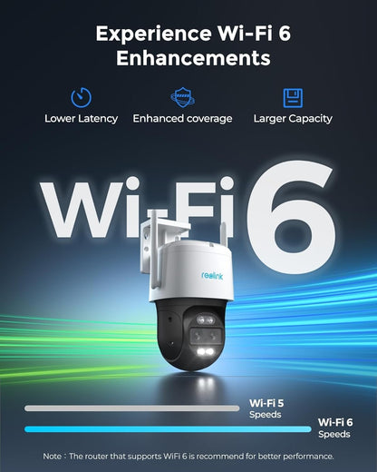 REOLINK 4K Wired WiFi Outdoor Camera, 8MP Dual Lens Security Cam, 360 PTZ Auto Tracking, 2.4 / 5GHz Smart Person/Vehicle Detection, 6X Hybrid Zoom, Color Night Vision, TrackMix Wi-Fi