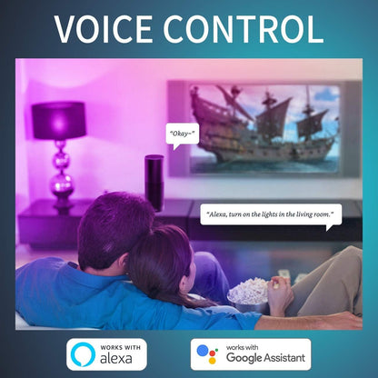 ANWIO Smart Light Bulb 2 Pack, A19 Smart LED, Work with Alexa, Google Light Bulbs, Smart Life Bulbs, Tuya App, Colour Changing Light Bulb, WiFi & Bluetooth No Hub Required，8.5W (60W Replacement)