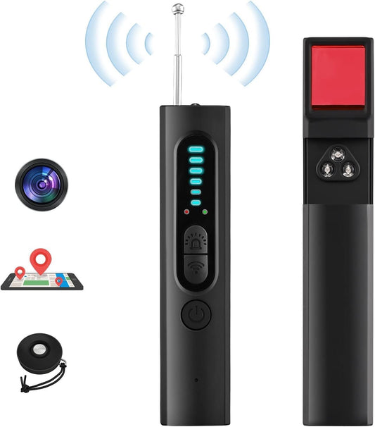 Hidden Camera Detector, Anti Spy Detector, Portable Bug Detector Device,RF Scanner Device for GPS Tracker Wireless Listening Device Hidden Camera Finder in Hotel,Office,Bathroom, 5 Levels Sensitivity