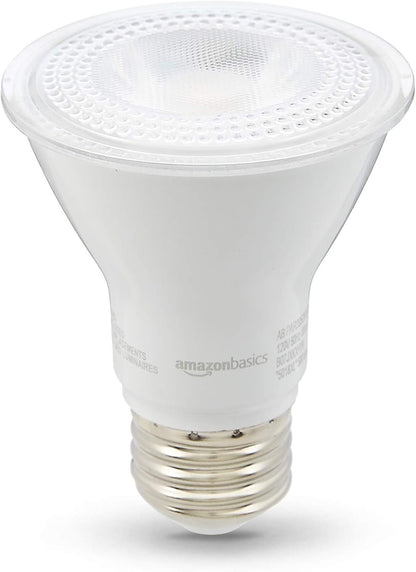 Amazon Basics 50W Equivalent, Warm White, Dimmable, 10,000 Hour Lifetime, PAR20 LED Light Bulb | 6-Pack