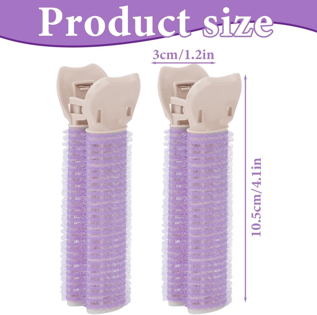 NHQZ Women Instant Volumizing Hair Clips Volume Roller Clips Curls Roots for All Hair Types Purple 2 Pcs