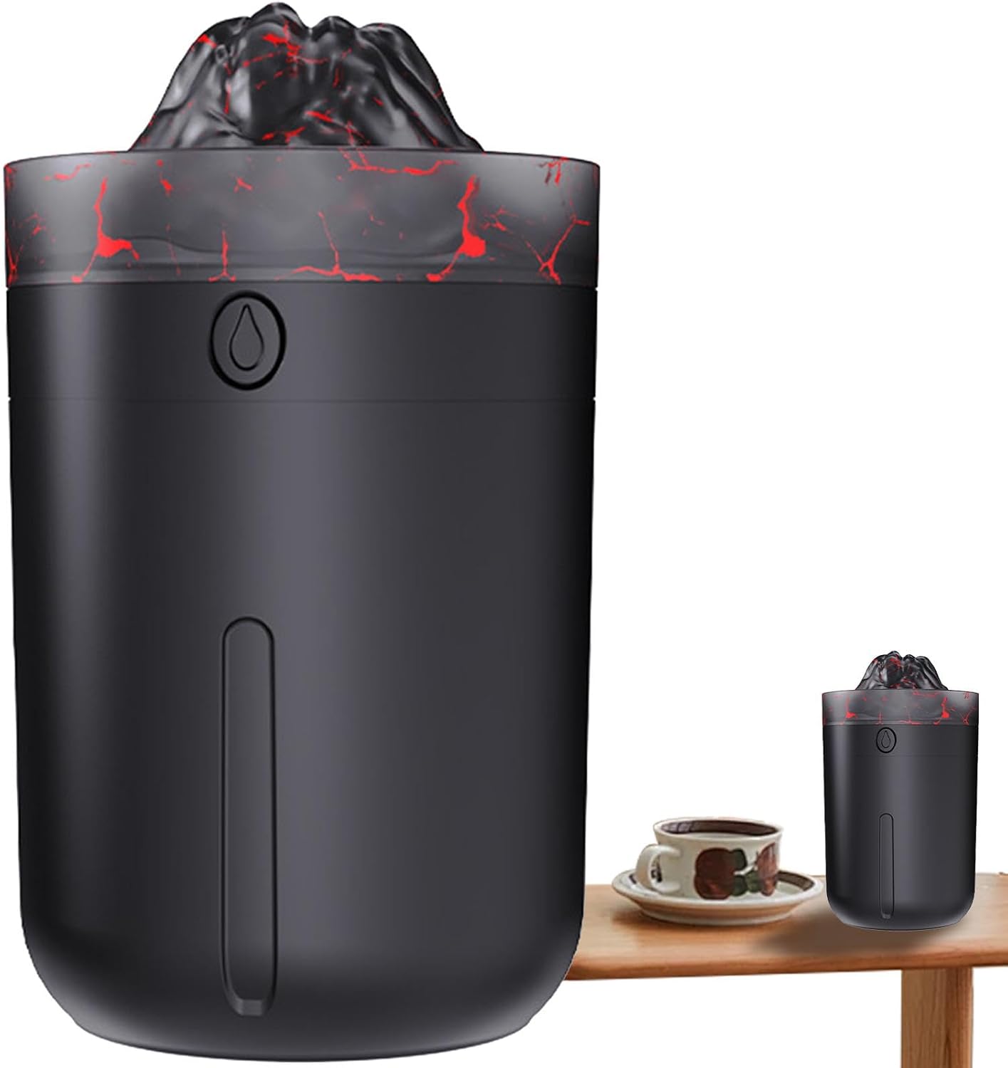 Humidifier For Bedroom,145g Volcano Humidifier, Oil Diffuser Electric With Ambient Light And 2 Fog Modes, Multi-Colored Flame Humidifier With Mist Control Ultrasonic Air Diffuser For Personal Use