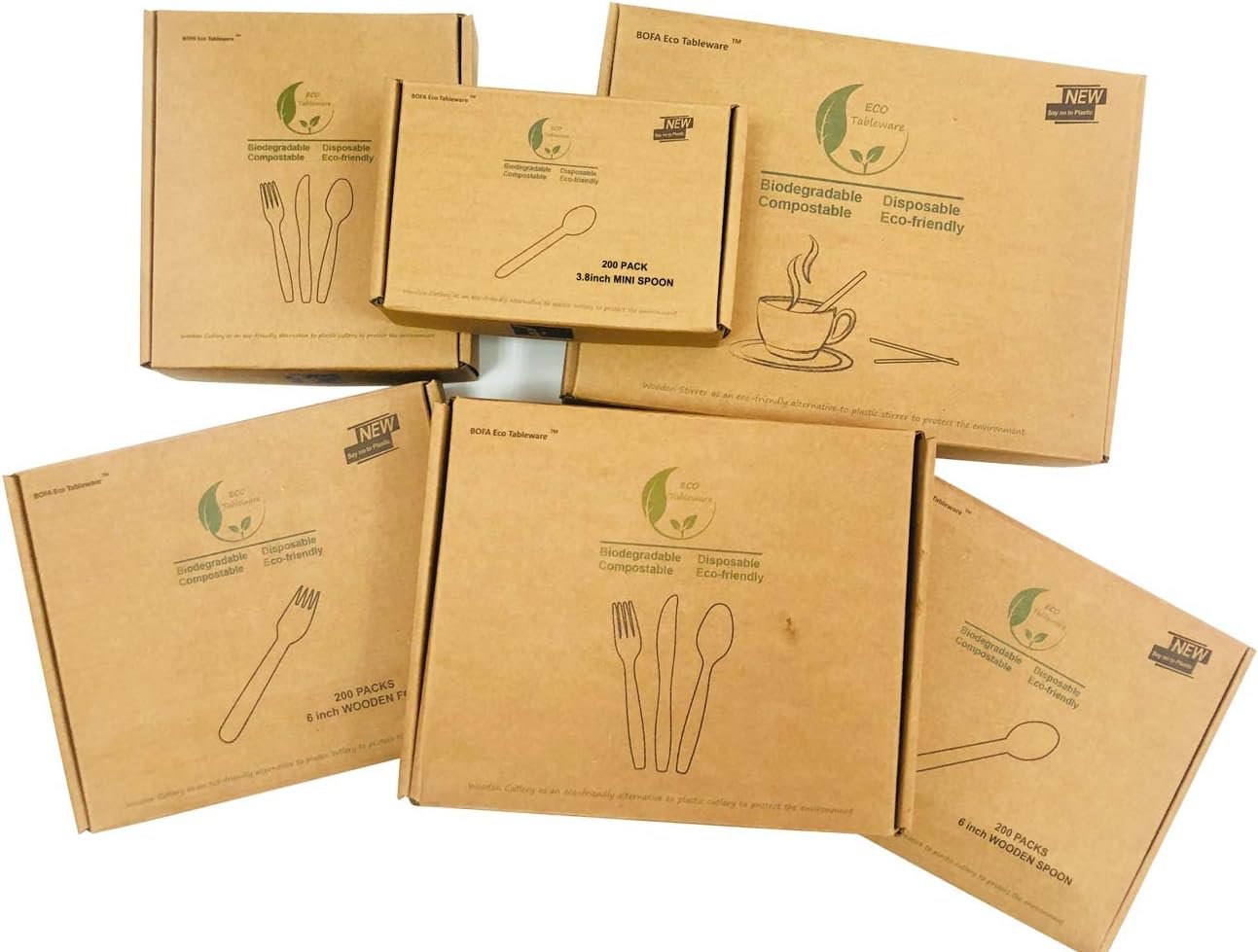 Disposable Small Wooden Ice Cream Spoons 3.8", 200 Counts Mini Wooden Tiny Spoons, 100% Biodegradable Compostable Wooden Cutlery Cake Dessert Yogurt Tea Spoons for Party, Picnics