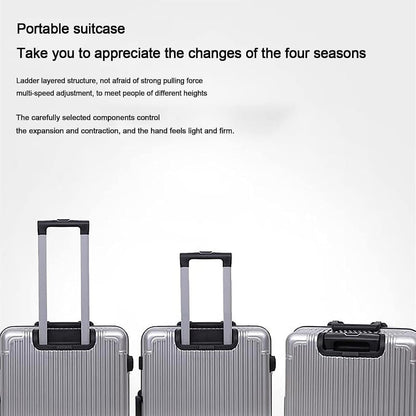 Suitcase Aluminum Frame Carry On Luggage Security Combination Lock Suitcase Adjustable Trolley Carry-on Suitcase (Color : Silver, Size : 24Inch)