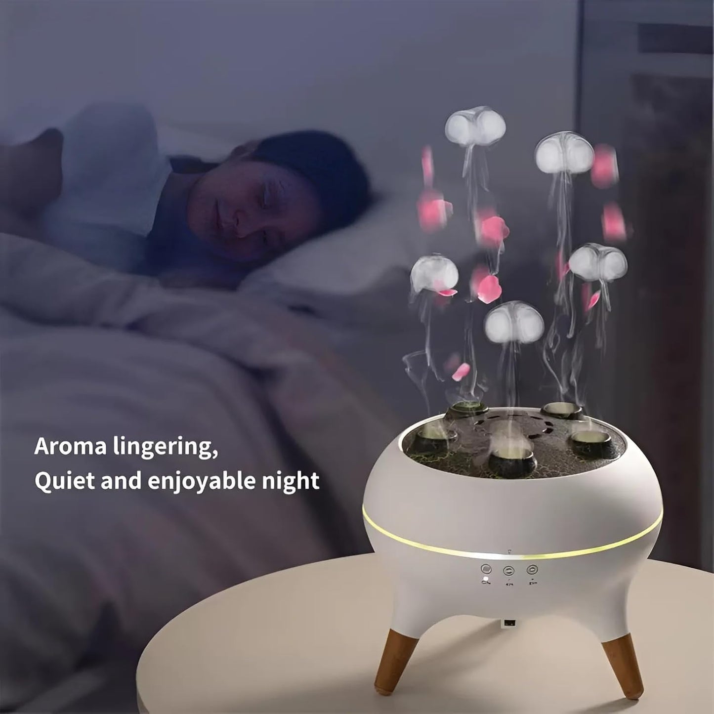 Jellyfish Essential Oil Diffuser – Volcano Mist Air Humidifier with 7 LED Colors, Remote Control & Timer, Creative Aromatherapy Diffuser for Bedroom, Office, Gifts