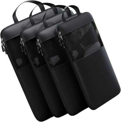 Set of 4 Efficient Luggage Organization Bags Functional Organized Packing Container Expandable Compression Cubes Bags