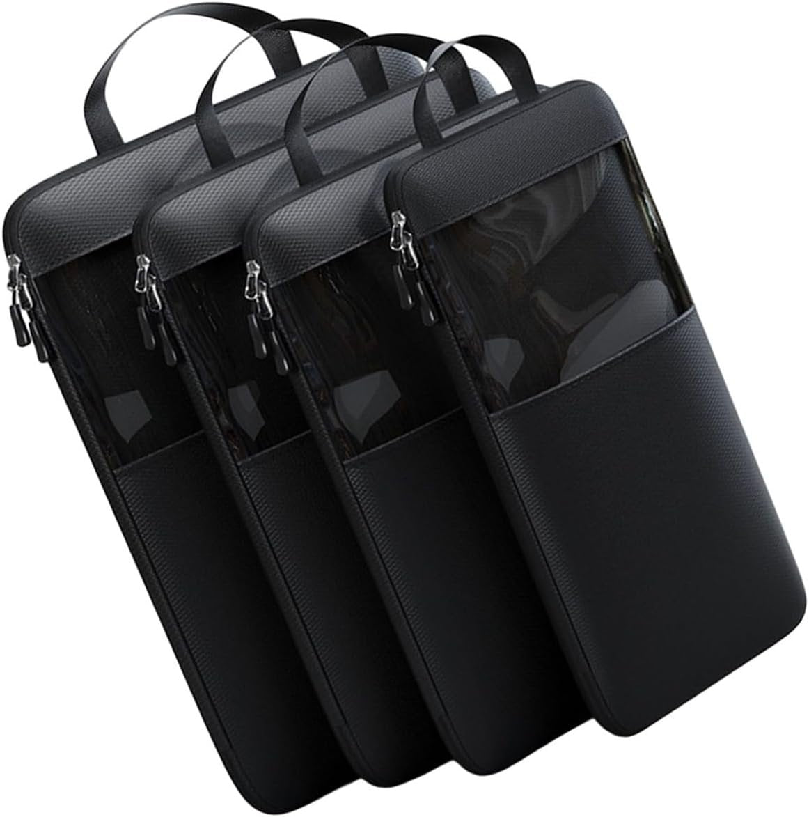 Vmohuyktx Set of 4 Efficient Luggage Organization Bags Functional Organized Packing Container Expandable Compression Cubes Bags