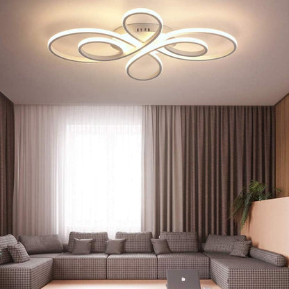Lampada da Soggiorno a LED da Soffitto Camera Plafoniera Dimmerabile con Telecomando per Sala da Pranzo Lampadari Moderno Design Floreale Acrilico da Letto Stanza delle Ragazze Luci Decor (Bianca)