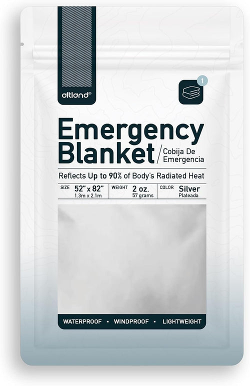 Altland Single Emergency Blanket - Individually Packaged Silver Mylar Blanket