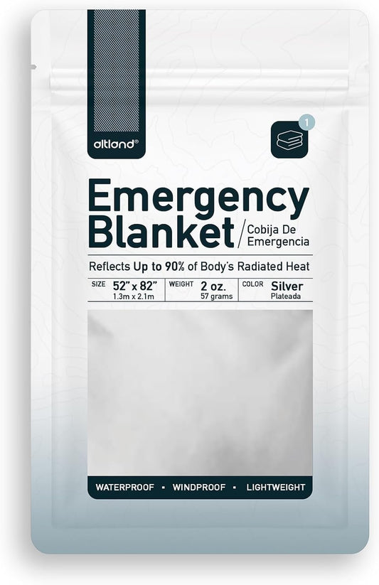 Altland Single Emergency Blanket - Individually Packaged Silver Mylar Blanket