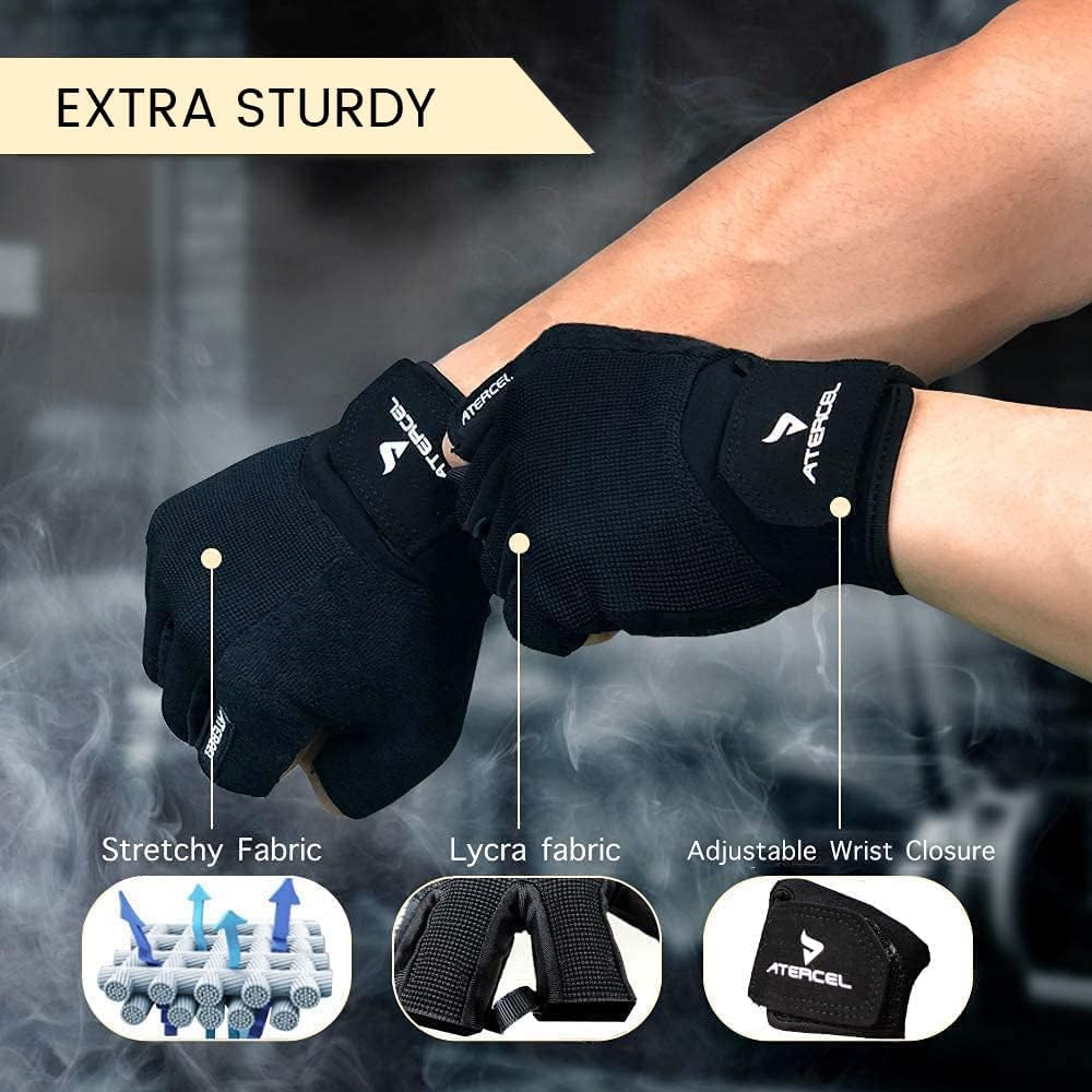 Atercel Workout Gloves, Best Exercise Gloves for Crossfit, Cycling, Gym, Training, Breathable & Snug fit, for Men & Women