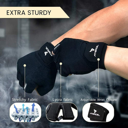 Atercel Workout Gloves, Best Exercise Gloves for Crossfit, Cycling, Gym, Training, Breathable & Snug fit, for Men & Women
