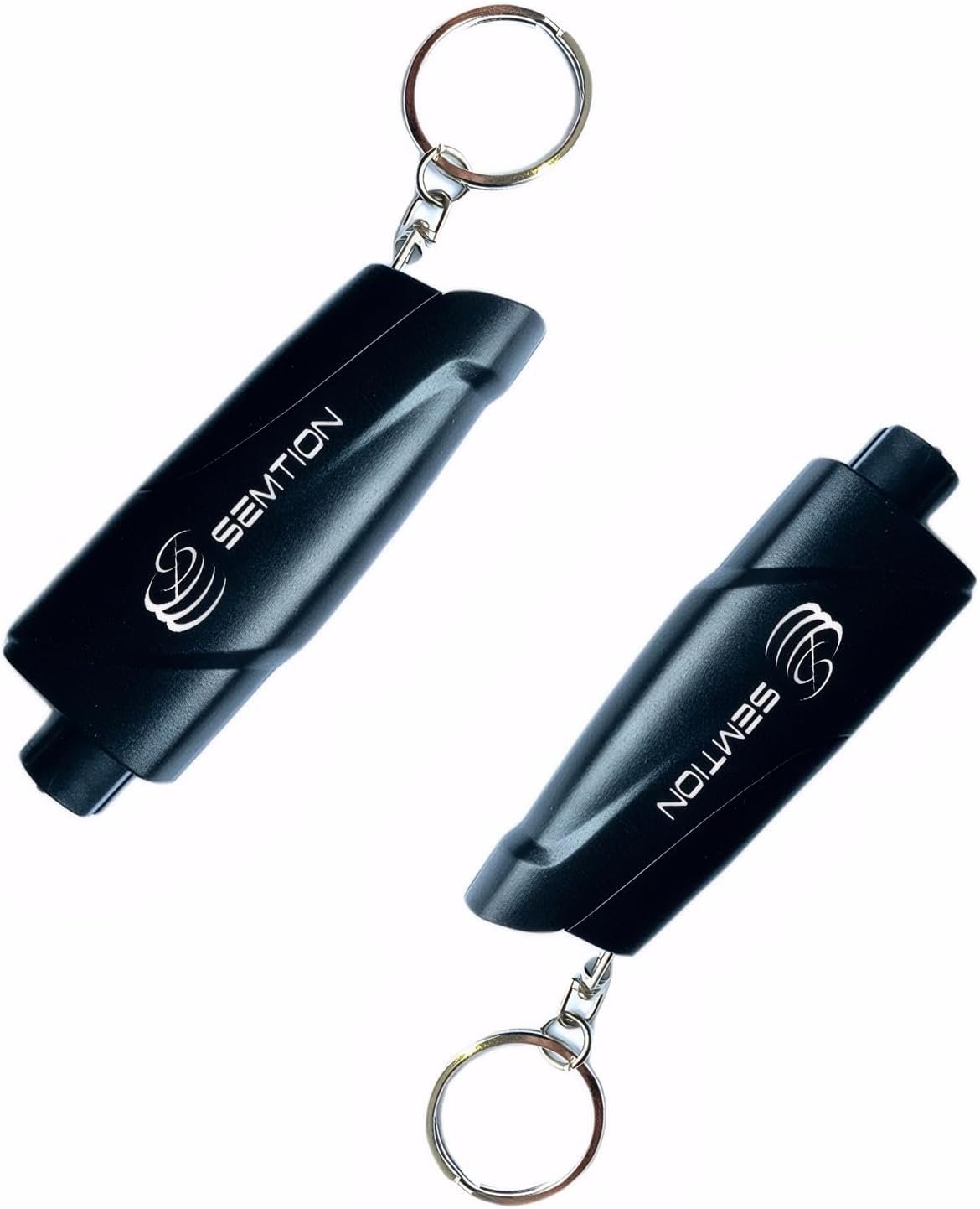 SEMTION Car Window Breaker and Seat Bbelt Cutter with Keychain Car Emergency Escape Tool kit, Pack of 2 (Black-Black)