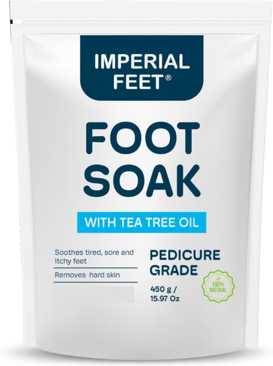 Pedicure Quality Foot Soak with Tea Tree Oil & Epsom Salt | Helps Treat Nail Fungus Athletes Foot | Anti Fungal Nail Treatment | Foot Moisturiser & Deodorizer Feet Soak | Exfoliating Foot Soak