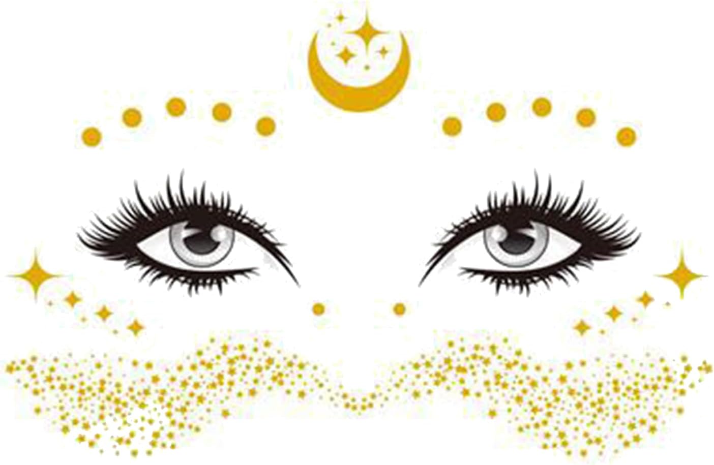 Adesivi per il viso impermeabili, portatili, vivaci e vivaci, per festival e make-up, decalcomanie multiuso, resistenti e riutilizzabili, accessori per Ha
