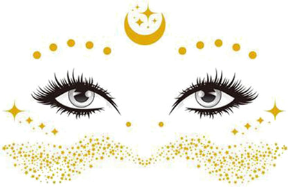 Adesivi per il viso impermeabili, portatili, vivaci e vivaci, per festival e make-up, decalcomanie multiuso, resistenti e riutilizzabili, accessori per Ha