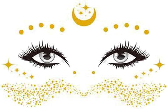 Adesivi per il viso impermeabili, portatili, vivaci e vivaci, per festival e make-up, decalcomanie multiuso, resistenti e riutilizzabili, accessori per Ha
