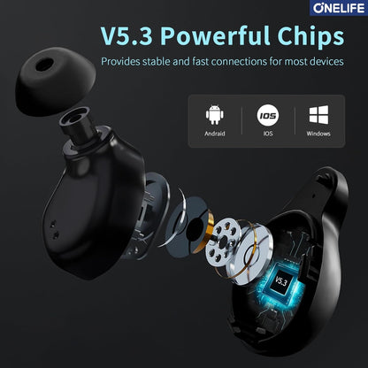 Wireless Earbuds, Bluetooth 5.3 Headphones 88Hrs Play Time with 1800mAh Charging Case in-Ear Stereo Earphones,Cell Phones Charging Function, IPX7 Waterproof Earphone for Phone Sports