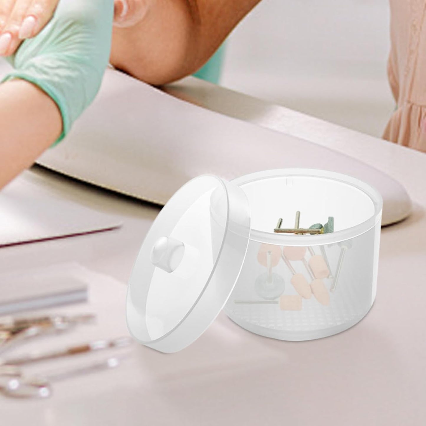 Nail Tool Sterilizer Box, portatile a lungo termine per la pulizia del contenitore, Clippers Files and Scissors, 3,5 x 2,64 Inches for Use in Travel Salon Pedicure Home Personal Nail Care Routines