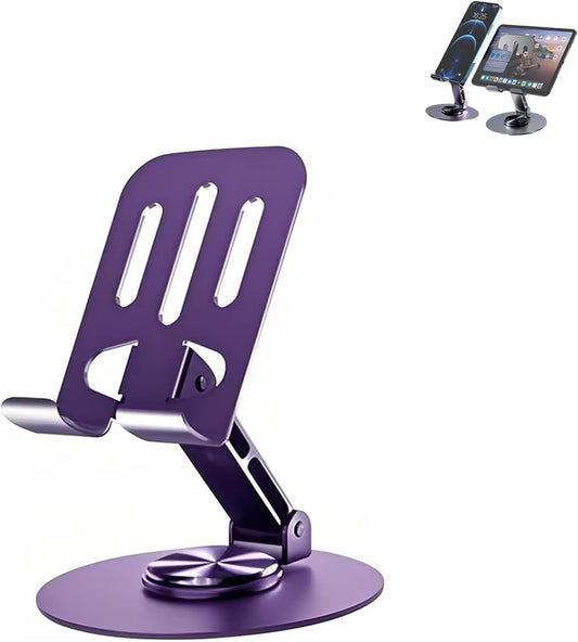Adjustable Phone Stand for Desk,Rookii Multi-Angel Adjustable 360Â° Rotation Non-Slip Metal Phone Stand.Compatible with Phone,iPad,Nintendo Switch,All Phones (Purple)