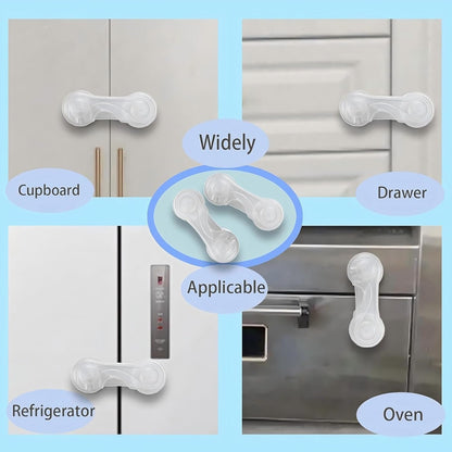 Baby Locks (12-Pack Transparent) Child Safety Cabinet Locks, Multi-Purpose Baby Child Proof Cabinet Kitchen System, Cabinet Drawer Door Latches, Safe Quick Easy - No Tools or Drilling, Strong Adhesive