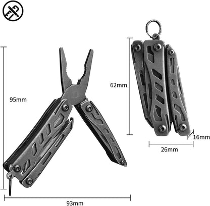 NexTool Multitool 10-in-1 with Keychain Ring, Multi Tool with Needle Nose Pliers, Scissors, Knife, Cutter, Screwdriver, Small Pocket Knife for Outdoor, Black