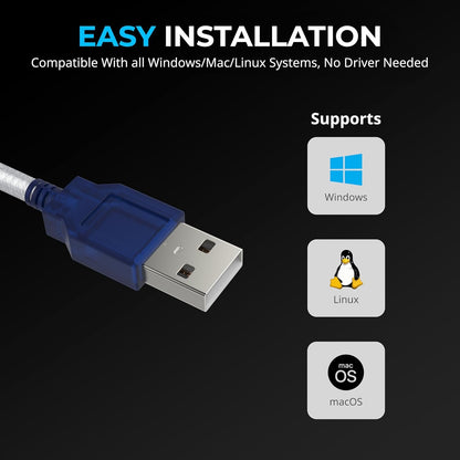 USB Serial Cable, USB to RS232 DB9 Converter Cable, Compatible with routers, switches, CNC Machines, PLCs, Printers, Surveillance Cameras, Barcode scanners, ECG Machines etc. (Chipset PL2303, 30cm)