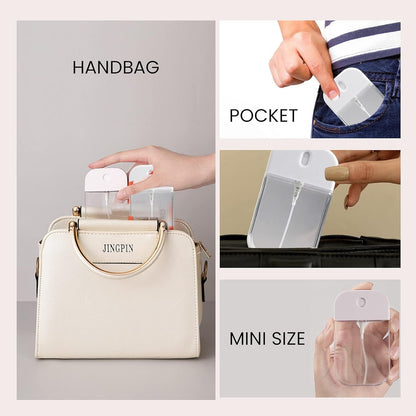 6 Pcs Travel Spray Bottle, 50ML Mini Refillable Cosmetic Perfume Atomizer, Portable Moisturizing Sprayer Box,Hand Wash Spray Bottle for Outdoors and Travel