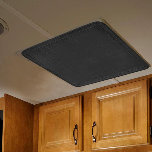 Safoner RV Roof Vent Skylight Insulator Cover, Sun Blackout Fabric for Camper (16 x 16 inch)- Black