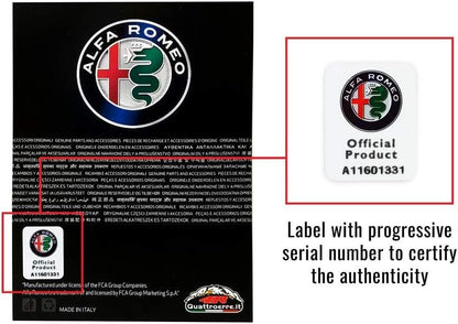 4R Quattroerre.it Sticker Kit Alfa Romeo Logo 51 mm + Flag for Giulia Stelvio Interior