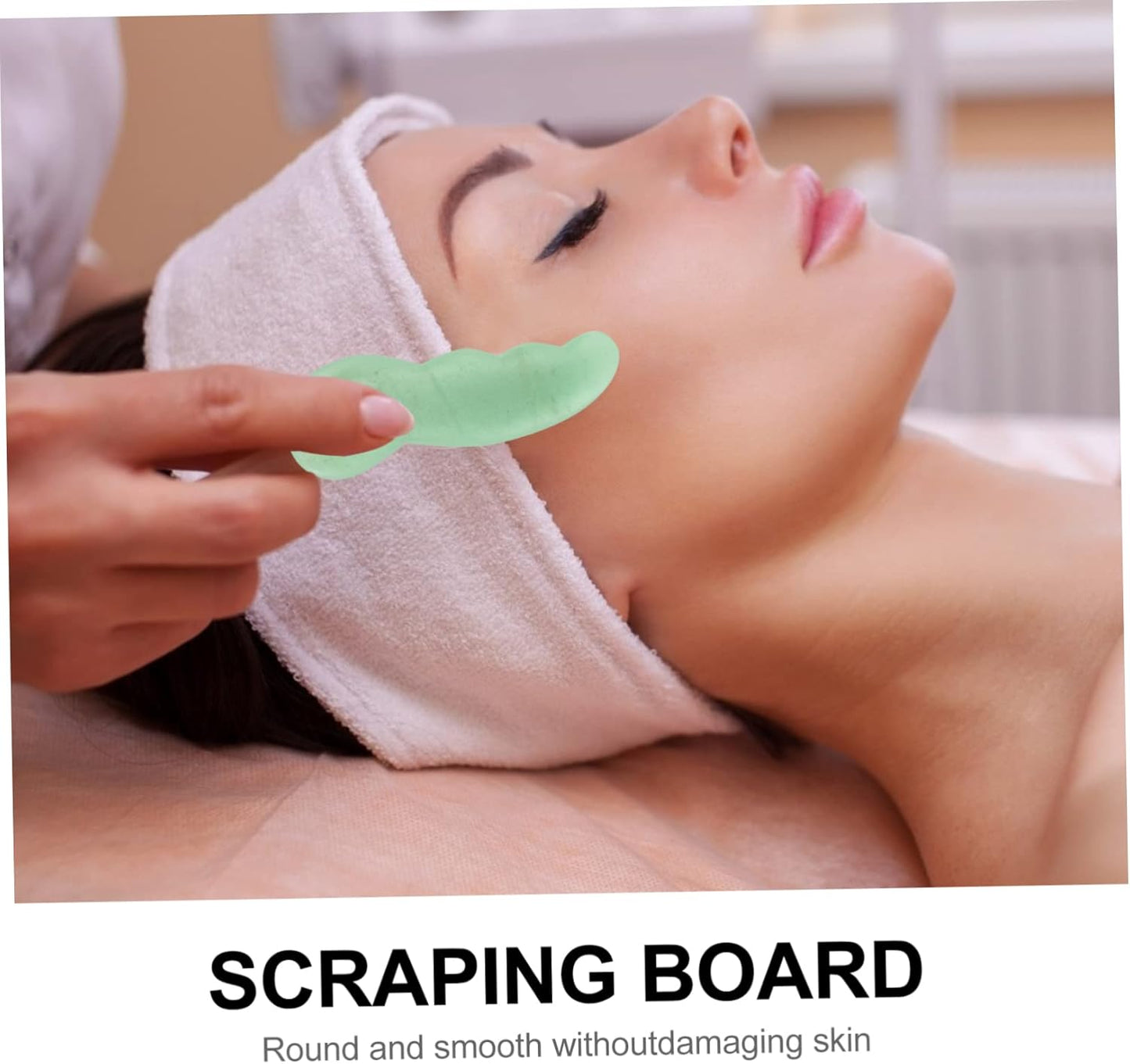 WRITWAA 1 Pezzo Raschietto Di Terapia Strumento Di Massaggio Facciale Tavola Raschiante Muscolo Strumento Di Massaggio Del Cuoio Capelluto Attrezzo Piastra Raschiante Agata Verde