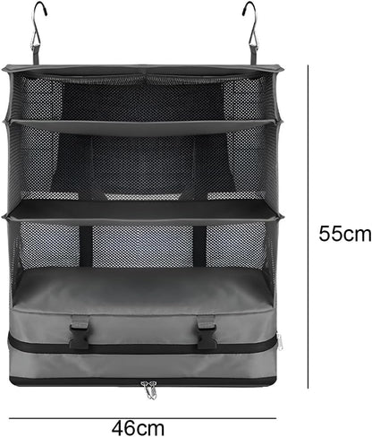 MTSDM Hanging Travel Shelves Bag, Portable Hanging Travel Shelves, Packing Organizer for Luggage, Compression Closet Storage Organizer, Travel Shelves Bag for Travel, Camping