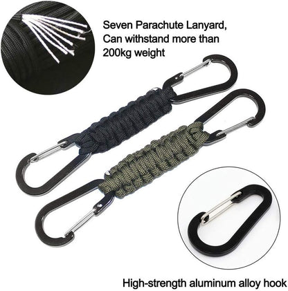 TIMGOU Paracord Keychain with Carabiner, Set of 5 Braided Lanyard Utility Ring Hook
