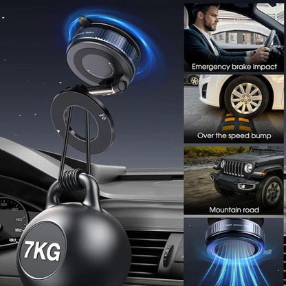 Eptchn Maglock 360° Foldable Magnetic Phone Mount,2025 Upgraded Vacuum 96lbs Ultra Suction Cup Car Phone Holder,Adjustable Phone Stand for Magsafe Cell Phone Holders for Car/Gym/Mirror(2pcs Black)