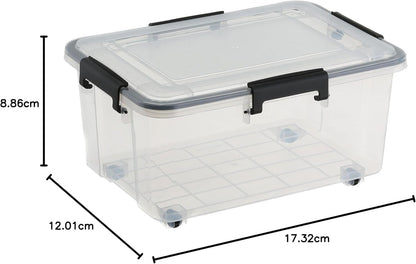 Seymours 15L Super Seal Storage Box with Wheels â€“ Stackable Container with Sealed Lid for Secure, Dustproof, Waterproof Storage of Clothes, Tools, Toys, Documents, Seasonal Items, and More