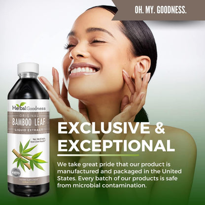 Herbal Papaya Bamboo Silica Supplements Organic Extract 12oz - Liquid Silica with Organic Hair, Skin and Nails Vitamins As Well As Bone and Joint Support