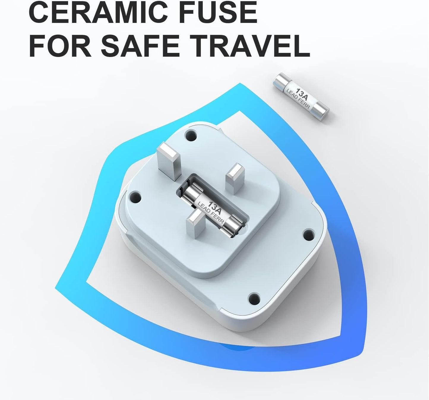 UK Ireland Hong Kong Travel Plug Adapter, HITRENDS Canada US to UK Plug Adapter with 2 American Outlets & USB-A &USB-C, Type G 4 in 1 Travel Adaptor to England Scotland Singapore - 1 Pack