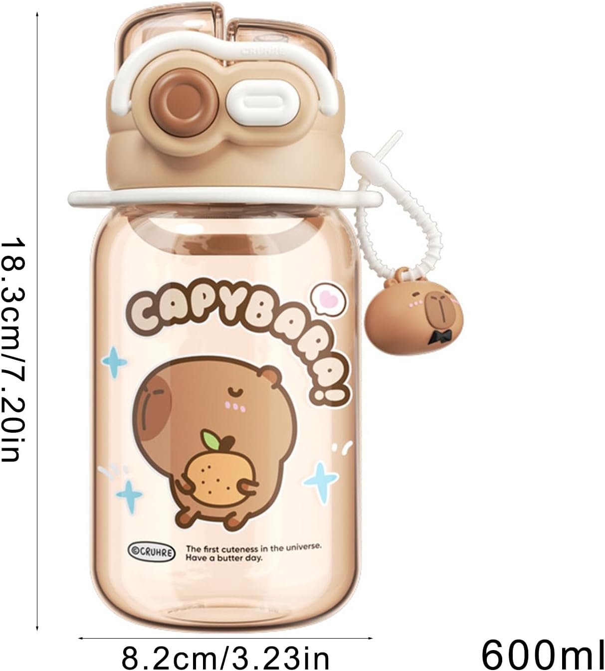 Atcdfuw Drinking Bottle,Adorable Capybaras Shape Water Bottle Double Drinking Cup for Various Age Suitable for Home Office Or Outdoor Activity