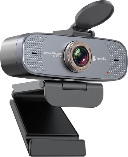 Angetube 1080P HD Webcam with Privacy Shutter Dual Noise-Cancelling Mic PC Camera Webcams, Wide 90Â° View, USB Plug & Play for Video Conferencing, Streaming, Zoom/Skype/YouTube for PC/Desktop/Laptop