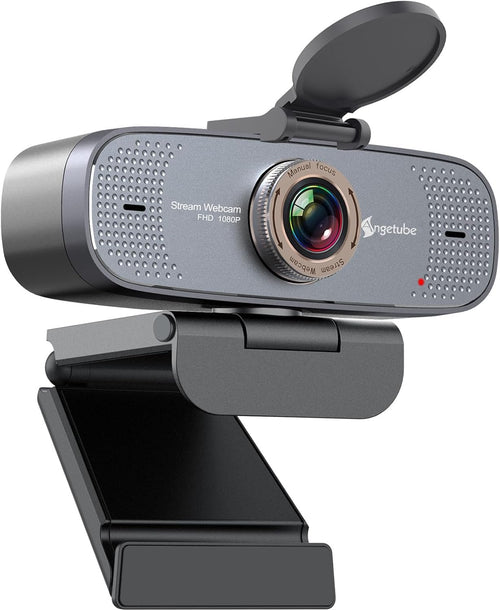 Angetube 1080P HD Webcam with Privacy Shutter Dual Noise-Cancelling Mic PC Camera Webcams, Wide 90Â° View, USB Plug & Play for Video Conferencing, Streaming, Zoom/Skype/YouTube for PC/Desktop/Laptop